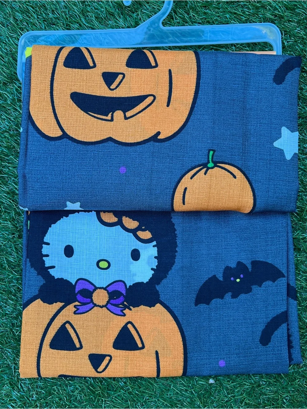Hello Kitty Halloween Black Kitty Fabric Shower Curtain Set